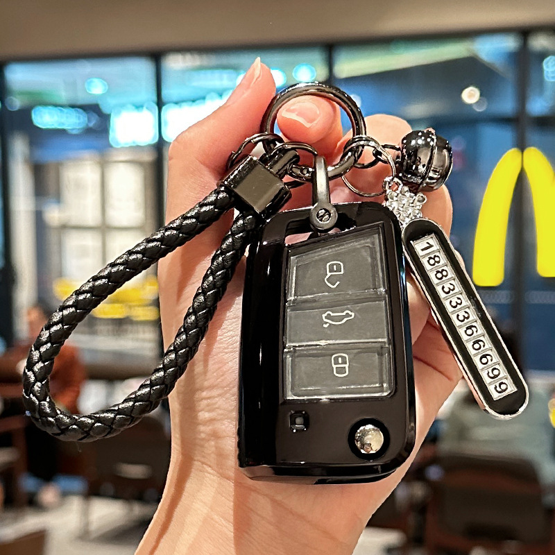 폴크스바겐 B [투명 블랙] 벨 꼰 로프 안전 번호판