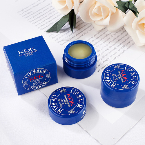 Internet celebrity live broadcast KDK small blue jar hydrating lip balm moisturizing and hydrating transparent colorless lip balm
