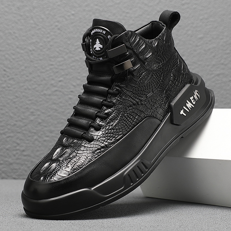 Martin boots for men's winter high cut plush British work anti slip warm snow boots, cold resistant and waterproof_voghion.com