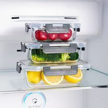 饭盒玻璃碗透明微波炉长方形保鲜盒上班族便当盒家用圆形玻璃饭盒