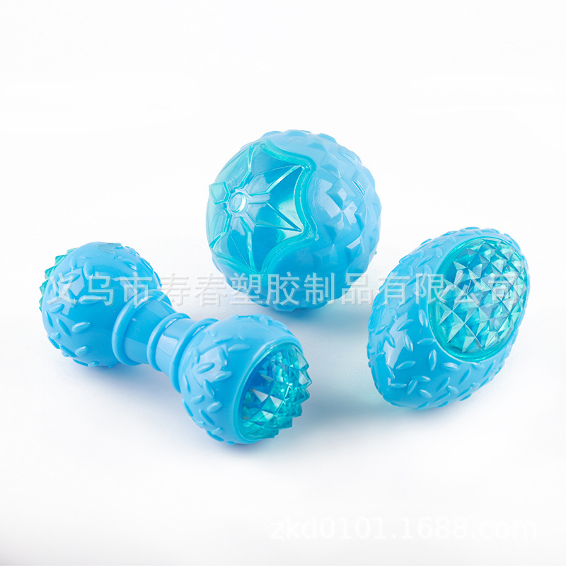 Dog Toys Environmental Protection Bite Resistant Training Sound Flash TPR Toy Ball Interactive Tooth Cleaning Molar Pet Products