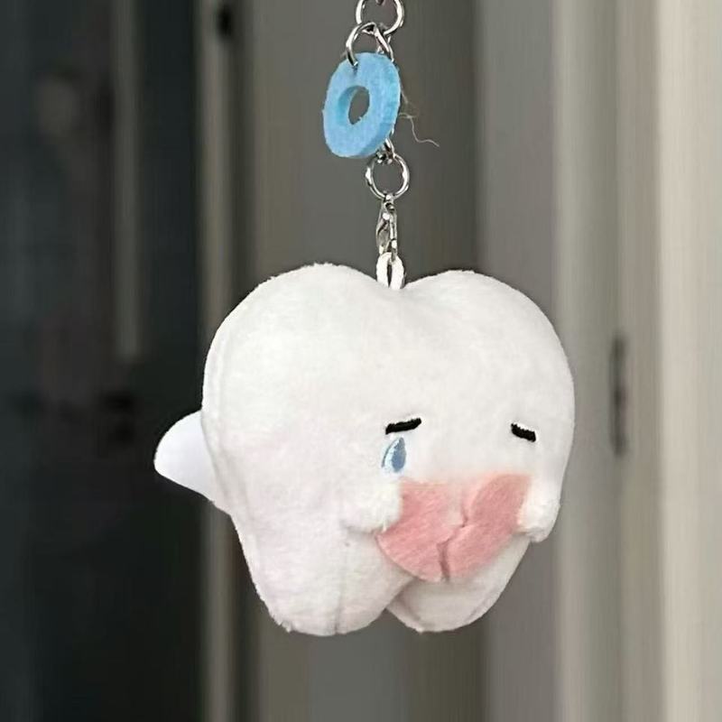 インターネット有名人と同じスタイルのかわいい大きな白い歯天使ぬいぐるみバッグキーペンダントカップルクリエイティブ人形ギフト|undefined