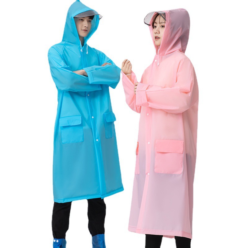 Transfronterizos EVA sólido chaqueta de lluvia para adultos engrosado unido caramelo color macaron sombrero portátil al aire libre
