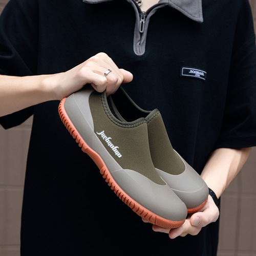 New style rain boots, short shaft, men's adult waterproof shoes, rain boots, non-slip and wear-resistant rubber shoes, kitchen water boots 25253