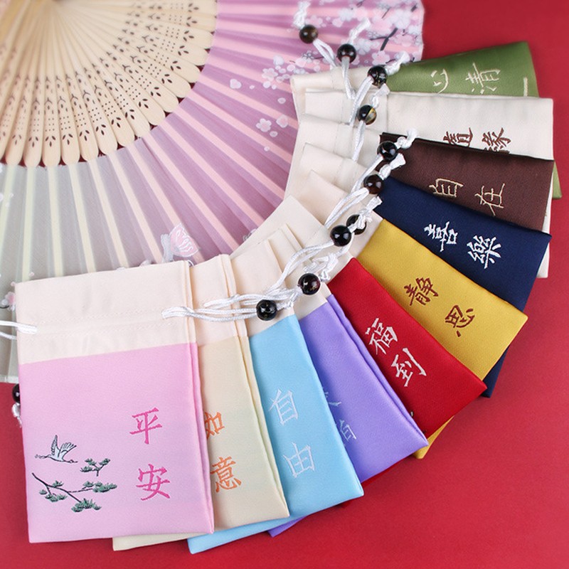 Bolsita bolsita bolsa vacía Dragon Boat Festival portátil repelente de mosquitos bolsa DIY azul y blanco bolsa de lino de algodón bolsa bolsita