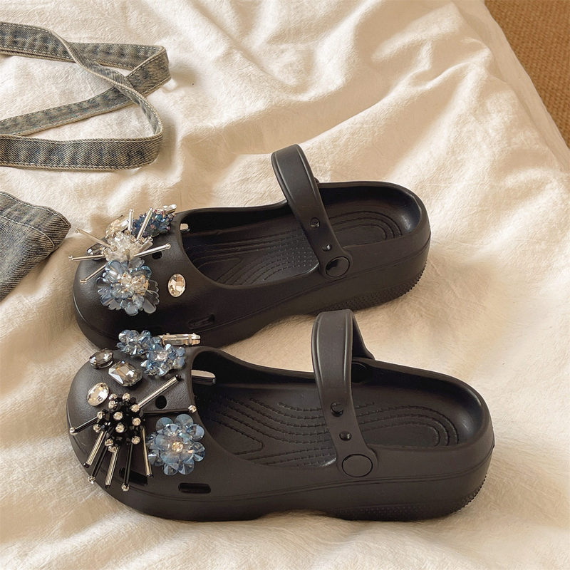 In-Stock Dropshipping Star Blue Crystal 5cm Height-Increasing Ballet Clogs for Women, Summer Non-Slip Outdoor Fashion Soft-Soled Comfortable Shoes In-Stock Dropshipping Star Blue Crystal 5cm Height-Increasing Ballet Clogs for Women, Summer Non-Slip Outdoor Fashion Soft-Soled Comfortable Shoes