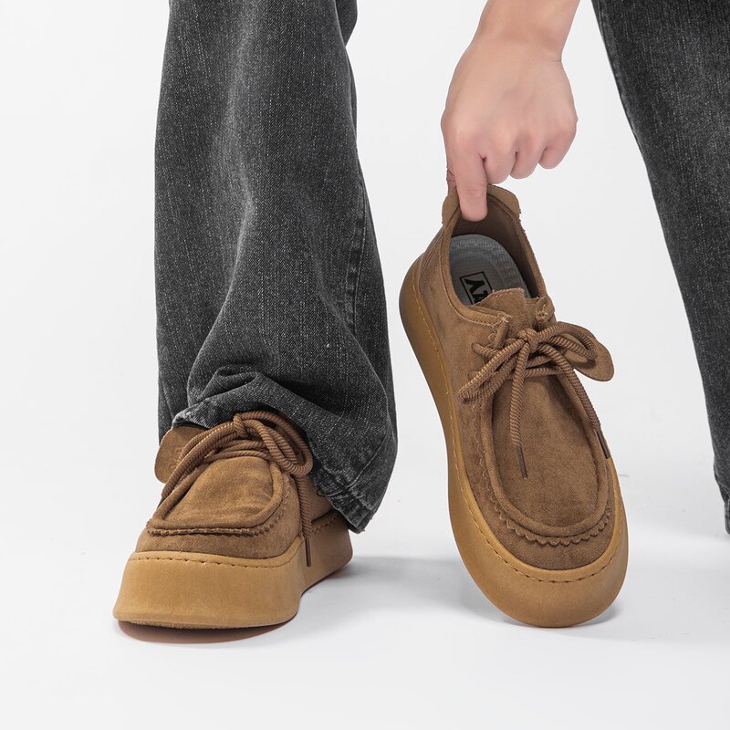 Men's Shoes 2025 Autum New Breathable Mesh Shoes Men's Trendyy Fashion Versatile Thick-Soled Soft Casual Board Shoes