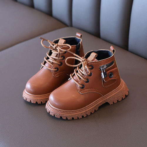  new autumn and winter girls' Martin boots, children's soft-soled leather boots, baby shoes, low-top short boots, boys' shoes
