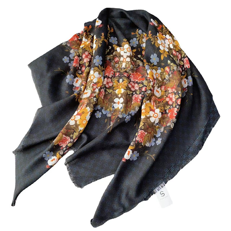 Estilo coreano primavera y verano nuevo cuadrado grande bufanda fina playa bufanda de las mujeres regalo del Día DE LA Madre elegante flor chal