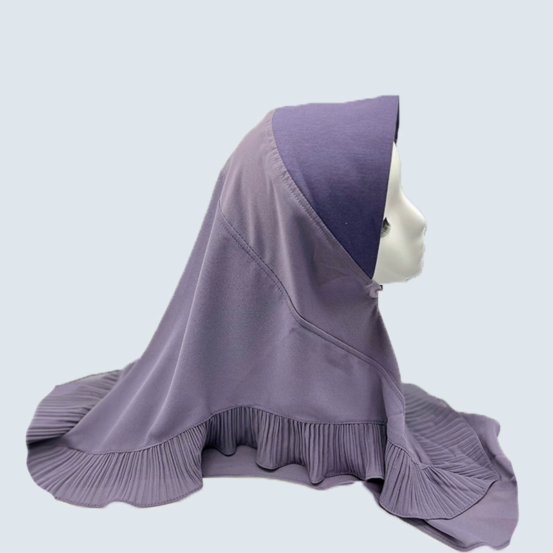 Кросс-бордер двойной слой складчатый платок из chiffon однотонный женский головной убор удобная шляпа от солнца для головы hija scarf