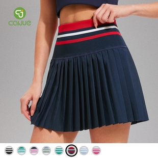 New Tennis Pleated Skirt Women's Summer Breathable Quick-Drying Tummy Control Fake Two-Piece Running Skirt Badminton Sports Skirt