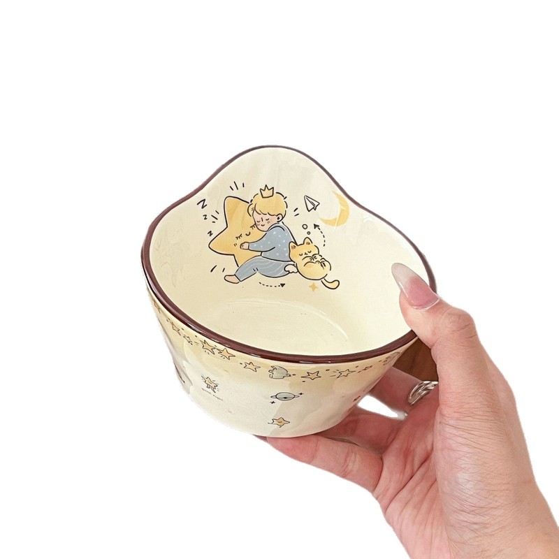 星星王子陶瓷碗餐具礼物高颜值饭碗套装ins卡通碗情侣家用餐碗|undefined