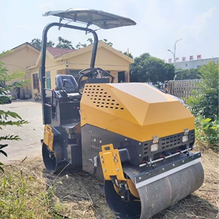 双钢轮震动压土机沥青轧道机 全液压1吨2吨3吨小型座驾手扶压路机