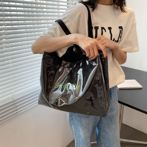 Ladies Large Capacity Summer  Korean Version New Trend Single Shoulder Underarm Bag Fashion Simple Transparent Handheld Tote Bag