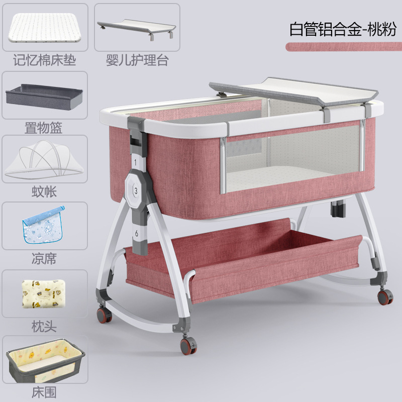Venta al por mayor cuna recién nacido cama costura cama grande bebé cama para niños cama bb cuna cama multifuncional móvil plegable