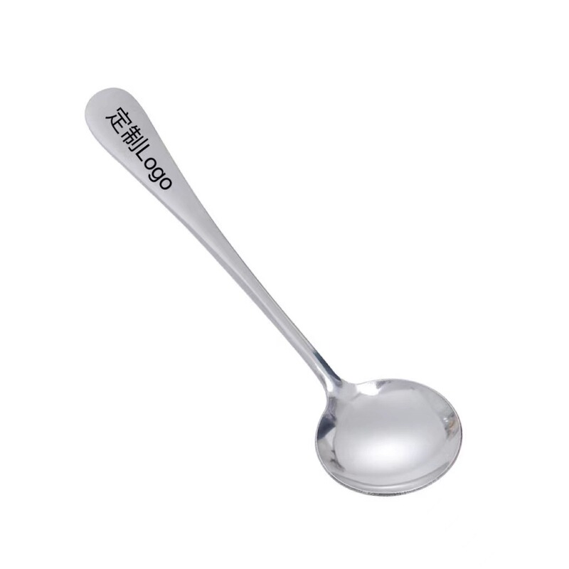 Wholesale Stainless Steel No. 3 Round Spoon Internet Celebrity Spoon Watermelon Spoon No. 4 Round Spoon Dessert Bird's Nest Mixing Spoon Laser Logo Wholesale Stainless Steel No. 3 Round Spoon Internet Celebrity Spoon Watermelon Spoon No. 4 Round Spoon Dessert Bird's Nest Mixing Spoon Laser Logo