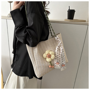 Niche Design 2024 New Fashion Casual Tote Bag Women's Woven Large Capacity All-match Stylist Shoulder Bag