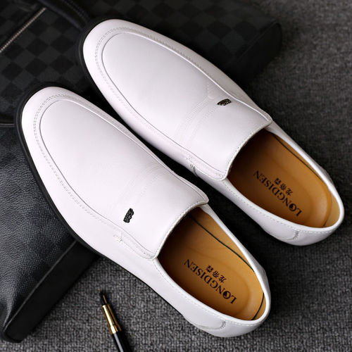 Top-Grain Leather Genuine Leather Men's Sandals Business Formal Leather Sandals Men's White Height-Increasing Men's Shoes Breathable Wedding Shoes