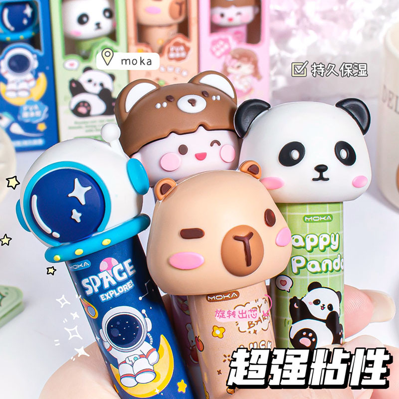 Dibujos animados pva pegamento sólido estudiante lindo capibara palo de pegamento sólido niños pegamento hecho a mano pegamento grande de alta viscosidad