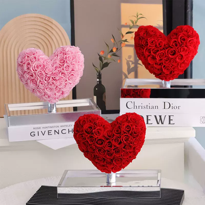 永生花玫瑰怦然心动214情人节母亲节520七夕表白3D立体亚克力礼盒