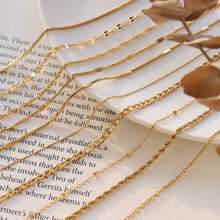 小众十字链满天星蛇骨链麻花链盒子链鱼嘴链垂方链钛钢电镀18K金