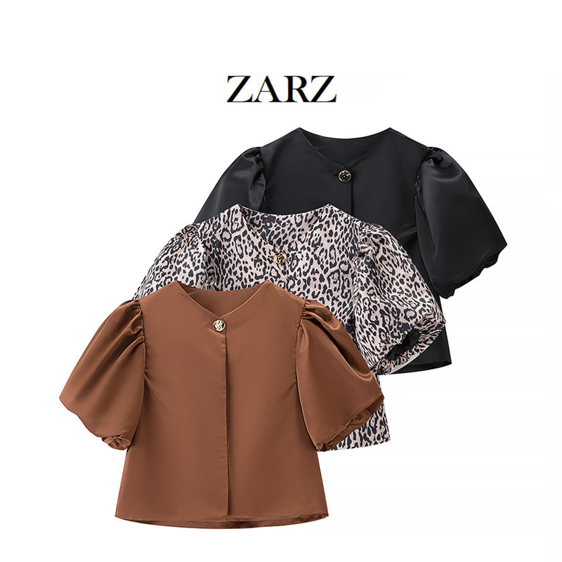 ZARZ homemade European and American style new women's classic fashion spring fashion casual bubble sleeve shirt