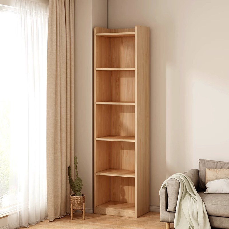Biblio estante de madera sólida contra la pared estante de piso estante de biblioteca simple para niños en la sala de estar no ocupa espacio