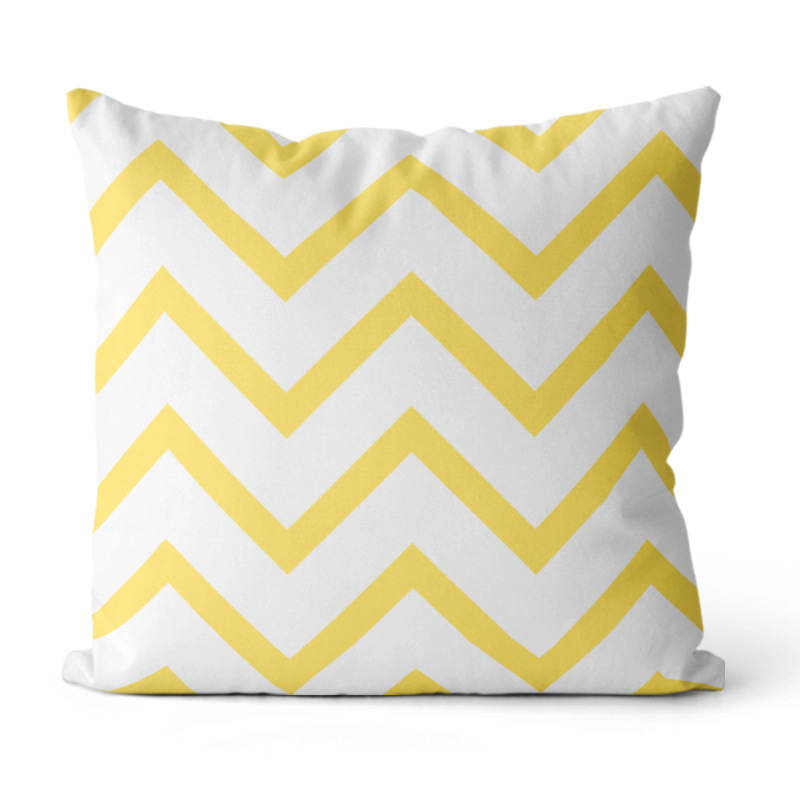 Almohada de estilo Ins simple Almohada de cabecera de viento europea y americana Impresión de sofá Funda de almohada geométrica Cojín de oficina Almohada de cintura