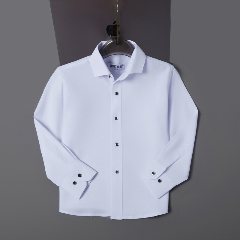 Comercio exterior spot para niños bordados camisa blanca uniformes escolares camisa blanca 29 - 32 yardas camisa blanca de comercio exterior