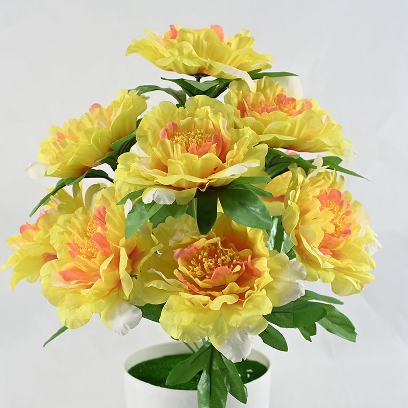 Fabricante de pantalla de fotos al por mayor 10 ramos de simulación de color nacional flores falsas flores de seda arreglos de boda flores decorativas ramo de flores falsas