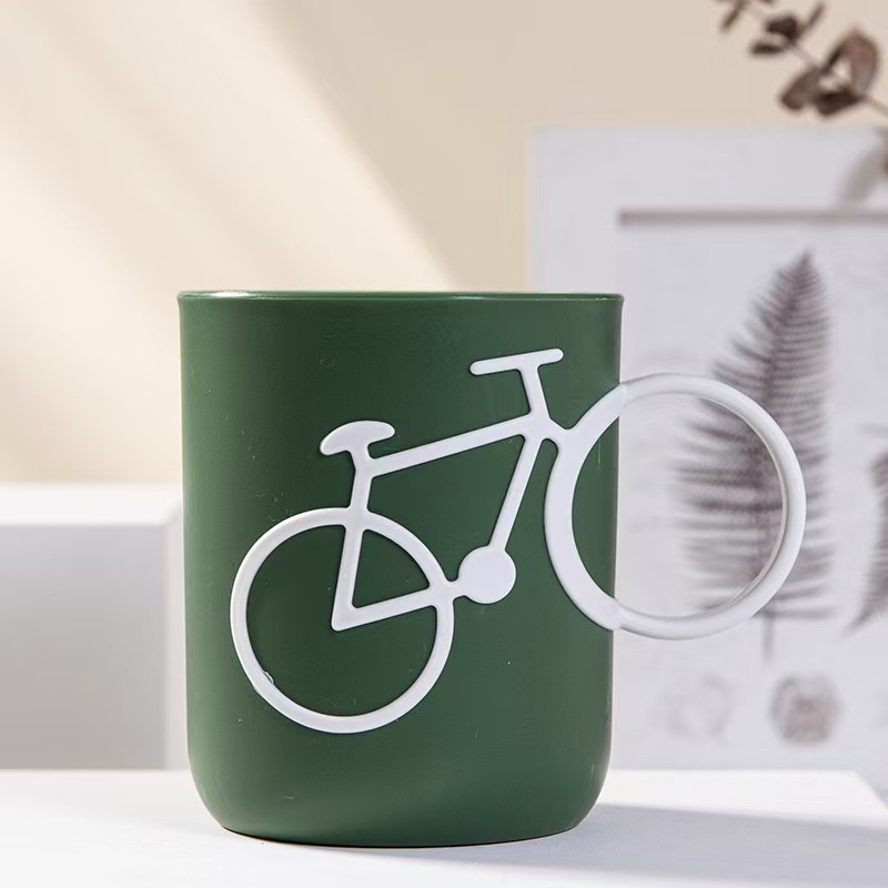 Taza de cepillo de dientes creativa taza de enjuague bucal pareja mango de bicicleta taza de lavado dormitorio de estudiantes simple taza de cepillo de dientes al por mayor