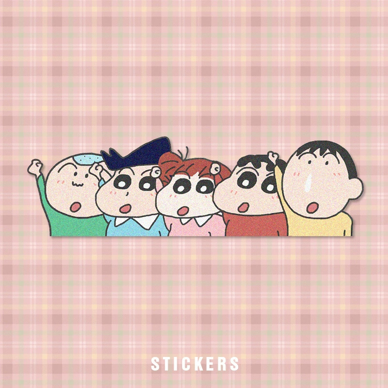 Автомобильная наклейка Crayon Shin-chan, милый мультяшный шлем, зеркало заднего вида, крышка топливного бака, блокирующая царапины, декоративная наклейка на автомобиль