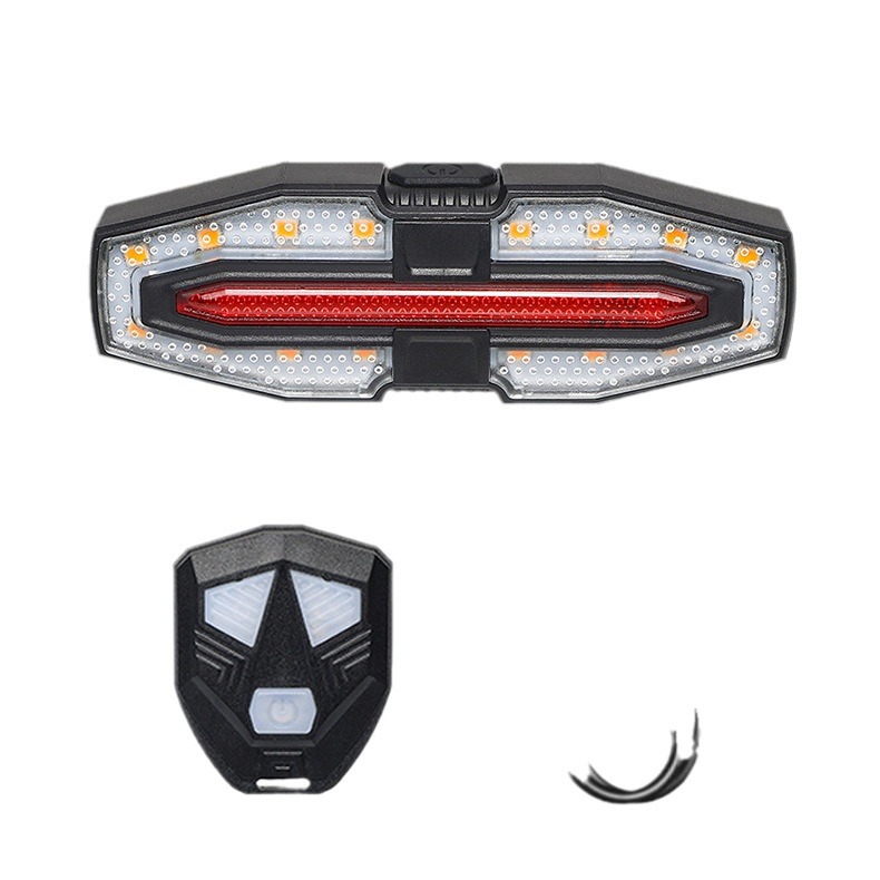 Luz trasera de dirección inteligente lámpara de control remoto inalámbrico lámpara COB lámpara de cuentas USB recargable lámpara de montar faro + luz trasera