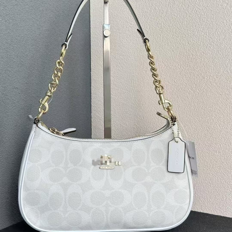 Cross-Border New Coach Women's Bag Teri Classic Crescent Underarm Bag Fashionable Shoulder Handbag Crossbody Mahjong Women's Bag
