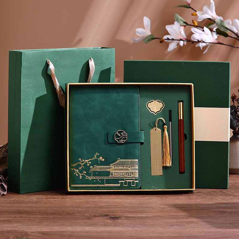 26 años de nuevo cuero portátil de la marea nacional puede imprimir logotipo de la oficina de negocios libro de conferencias conjunto de regalos