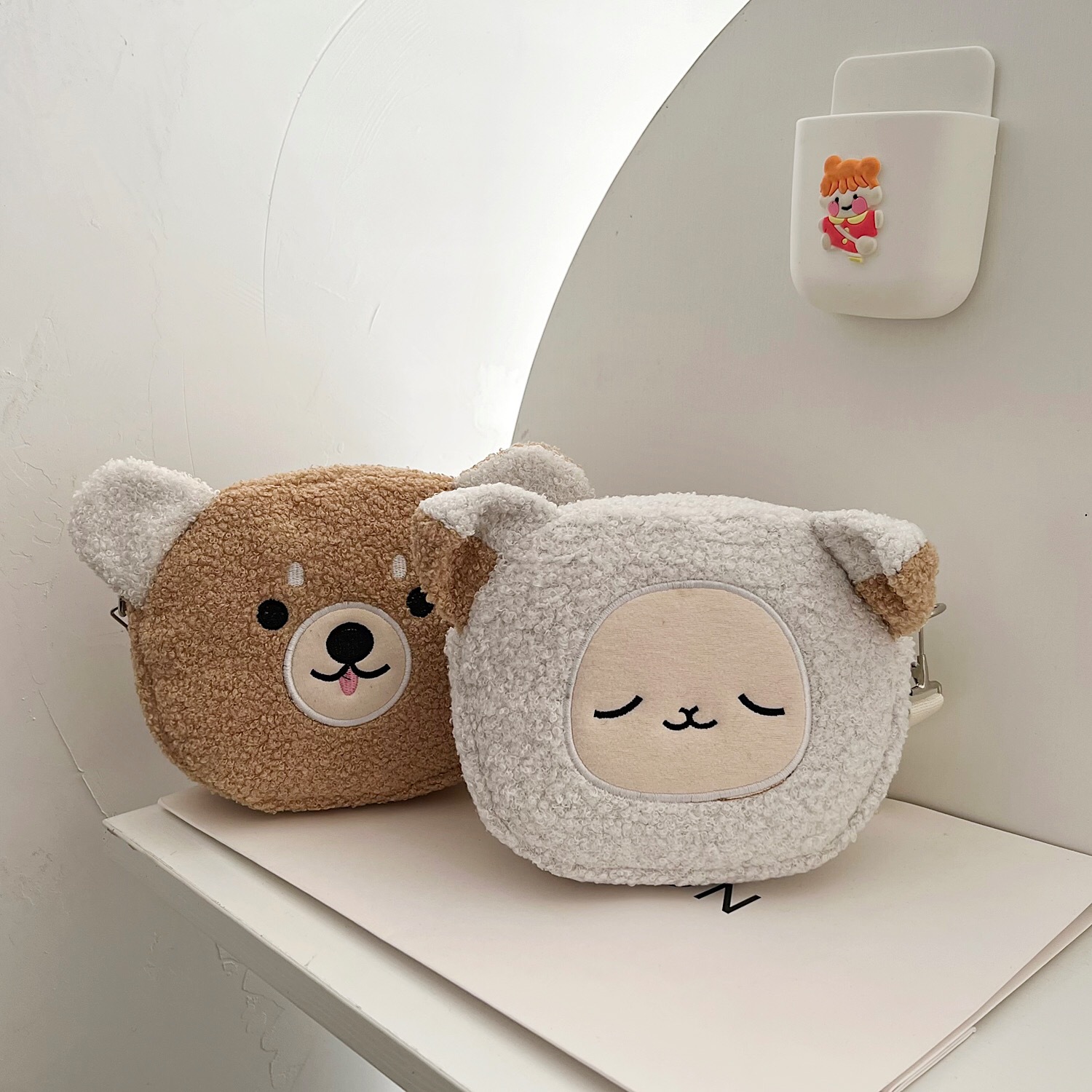 크로스보더 2026 신상 여성 및 아동용 가방, 만화풍 귀여운 원숄더 크로스백, 다용도 봉제 곰돌이 크로스백, 트렌디