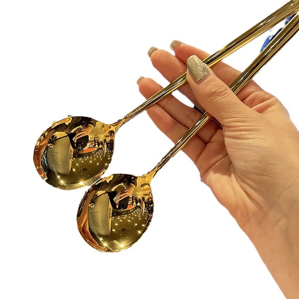 Creative golden spoon stainless steel for home use for living room