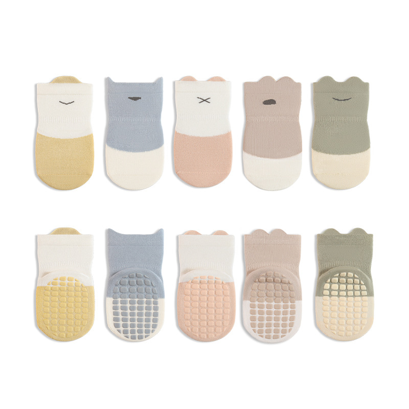 Calcetines para bebés primavera nuevos productos antideslizantes, calcetines de suelo para bebés, calcetines de algodón sin hueso para niños