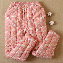 小雏菊花手工女士棉裤加厚成人高腰裤子冬季居家外穿保暖棉服