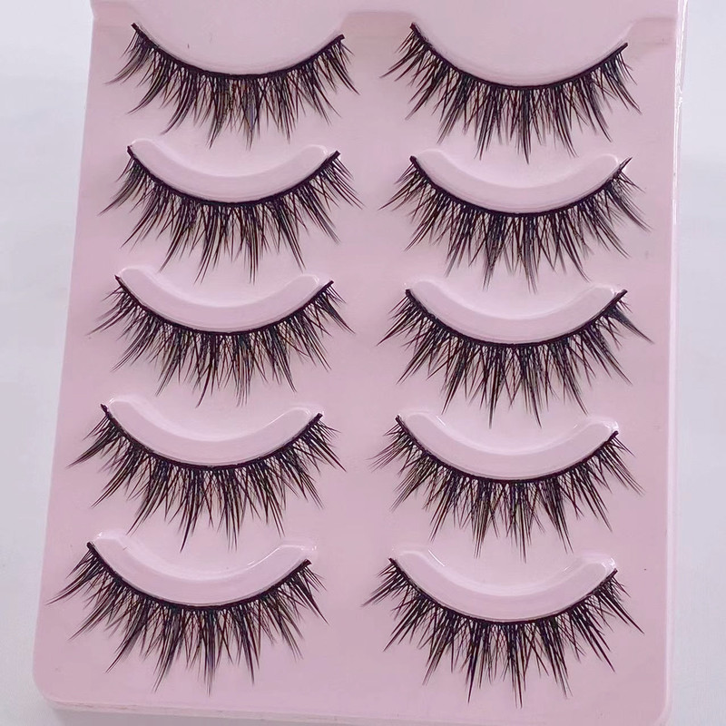 Pingdu Manufacturer Wholesale Cos Cluster Thick Hard-Stemmed Barbie Rem Pointed Tail Anime Convention Authentic False Eyelashes for the Outer Corner of the Eye