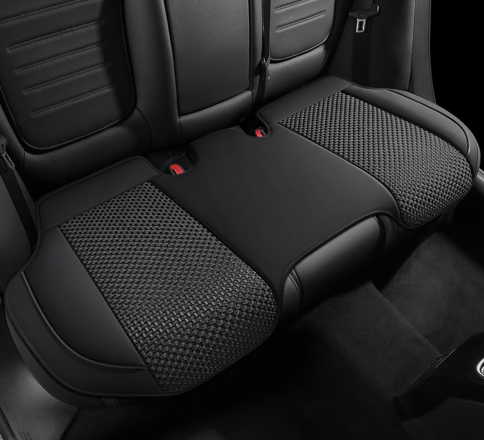 Factory Direct Sales Breathable Leather and Ice Silk Combination Three-Dimensional Comfortable Soft Universal Car Seat Cover for All Seasons, Durable and Stain-Resistant