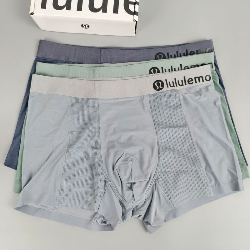 Free Shipping Lulu Men's Underwear Modal Boxer Briefs All-Season Men's Sports Boxer Briefs Wholesale Dropshipping