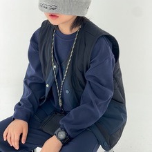 童装马甲2025秋新款加厚夹棉马甲男童休闲贴标开衫马甲潮马甲