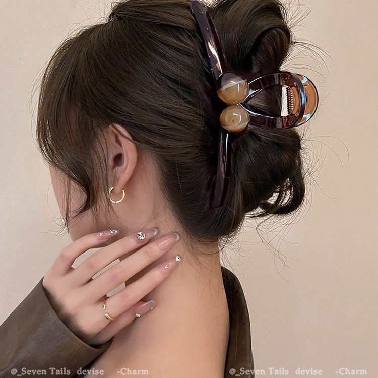2025 新しい夏の大型ヘッドシャーククリップハイエンド後頭部ヘアクリップヘアアクセサリー女性用|undefined