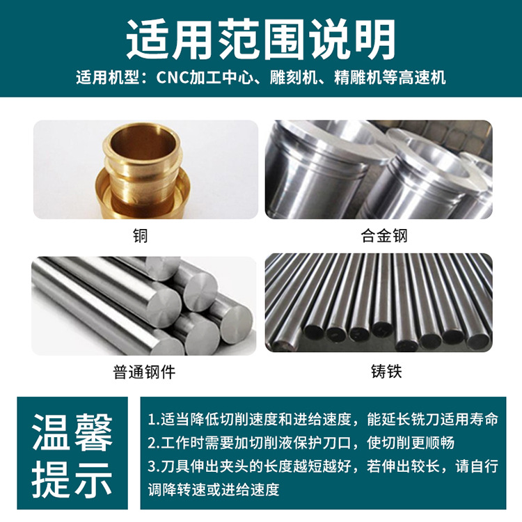 Cortador de fresado de aleación de acero de tungsteno duro de 4 cuchillas de 55 grados CNC recubrimiento de herramientas CNC parte inferior plana cortador de fresado de cuatro cuchillas suministro directo de fábrica