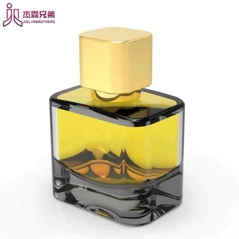 Glass perfume, metal bottle cap, bottle for essential oils, square cover, wholesale