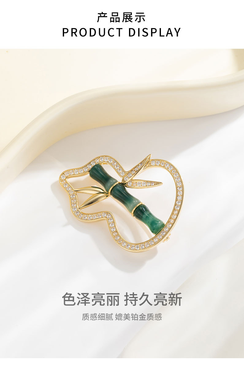 国风福绿葫芦胸针小众时尚百搭平安竹胸花新品轻奢高级