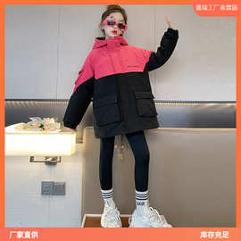 女童外套秋冬2025新款洋气儿童冬装派克服棉衣女大童夹棉加厚潮流