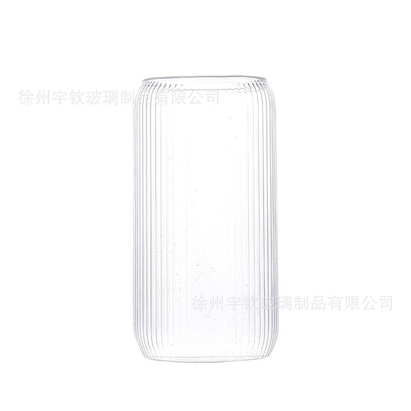 Taza de Coca-Cola vertical con cubierta de paja de bambú taza de agua de vidrio de alto silicio de silicio de alto valor visual transparente taza de café de té de leche