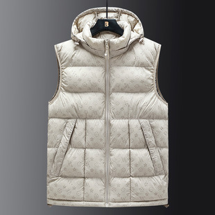 2025 New Men's Wholesale Vest Autumn and Winter Waistcoat Warm Cross-Border Casual Graphene Vest Men's Factory Direct Supply